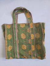 Load image into Gallery viewer, Kantha Tote Bag - Greens