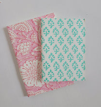 Load image into Gallery viewer, Upcycled Cotton Block Printed Notebook - Set of 2