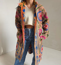 Load image into Gallery viewer, Long Embroidered Quilt Jacket - No. 091
