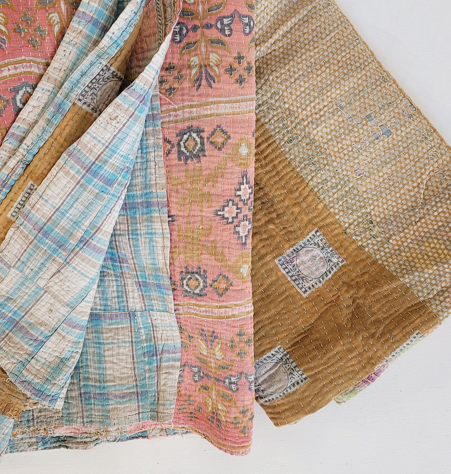 Indian kantha quilt best sale