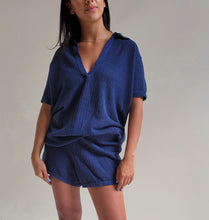 Load image into Gallery viewer, Beachside Crochet Shorts - French Navy