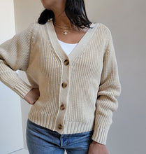 Load image into Gallery viewer, Organic Cotton Knit Cardigan - Natural