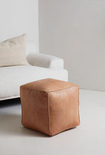 Load image into Gallery viewer, Cube Leather Ottoman Pouf