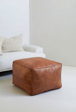 Load image into Gallery viewer, Cube Leather Ottoman Pouf