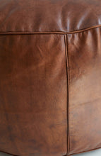 Load image into Gallery viewer, Round Leather Ottoman Pouf