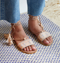 Load image into Gallery viewer, Serina Embroidered Tassel Sandal