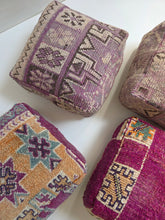 Load image into Gallery viewer, Vintage Wool Floor Cushion | Purples
