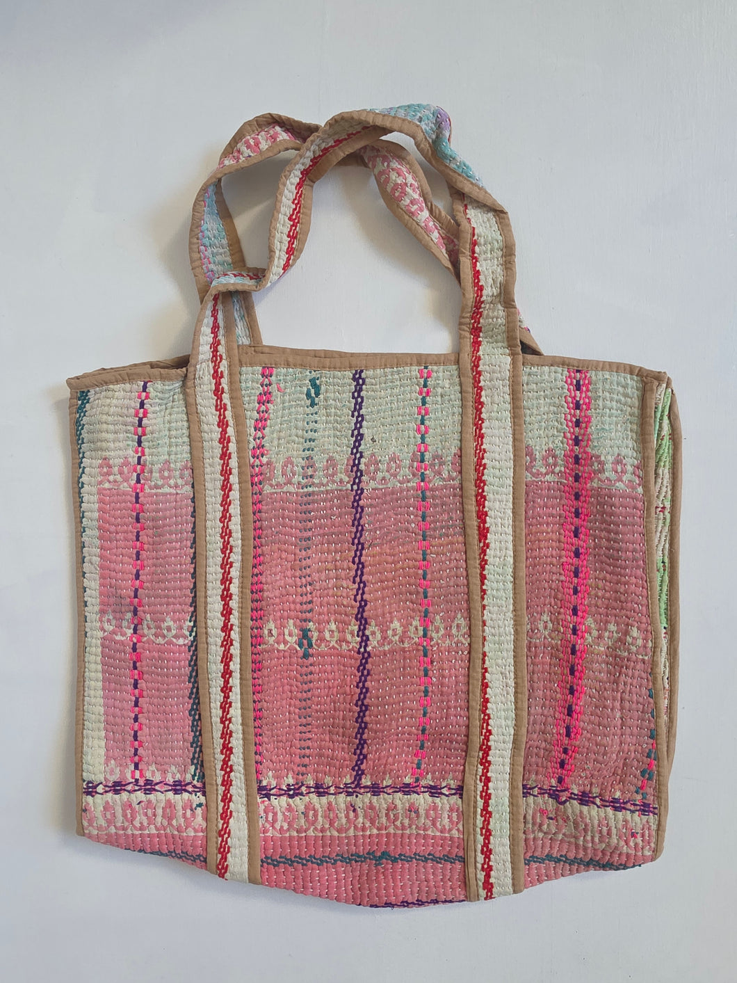 Kantha Tote Bag - Pinks