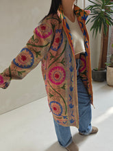 Load image into Gallery viewer, Long Embroidered Quilt Jacket - No. 091

