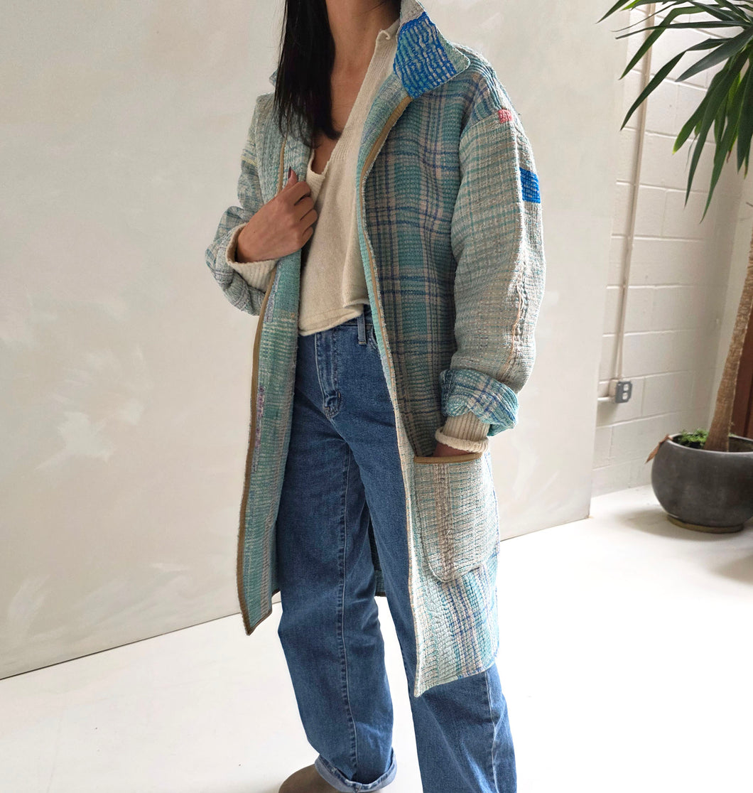 Long Kantha Quilt Jacket - No. 077