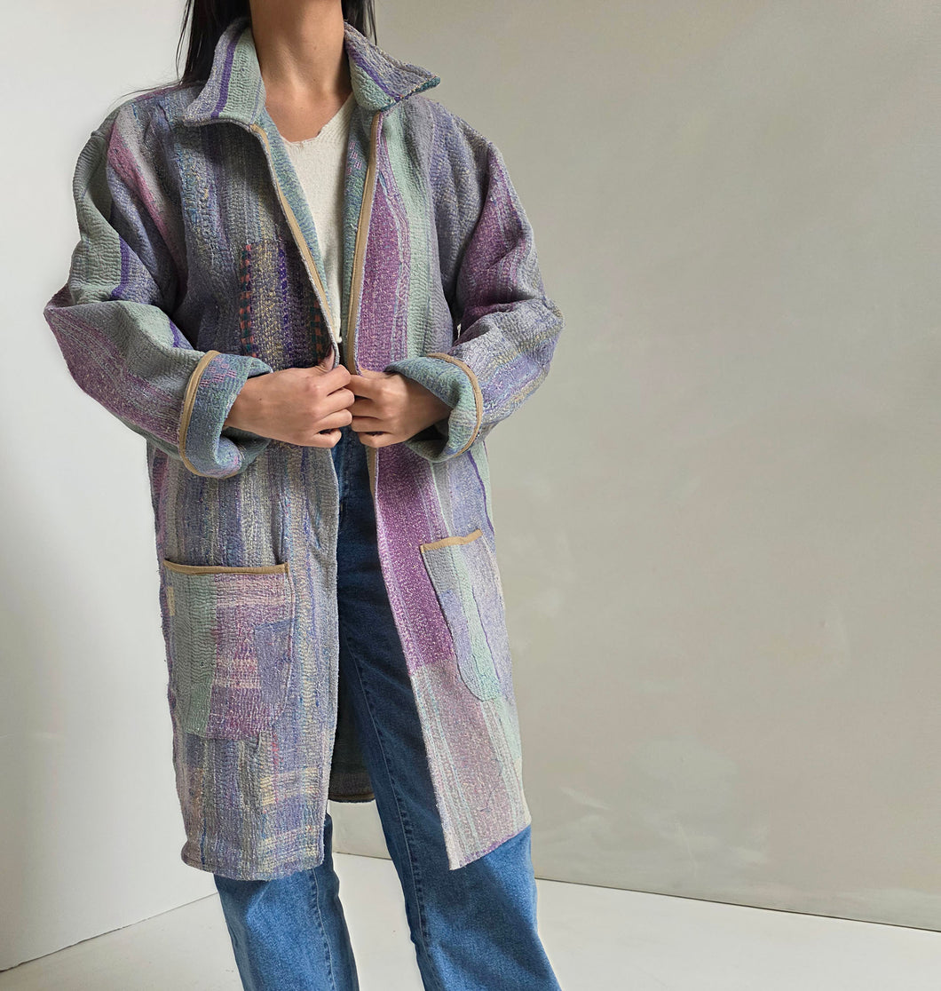 Long Kantha Quilt Jacket - No. 084