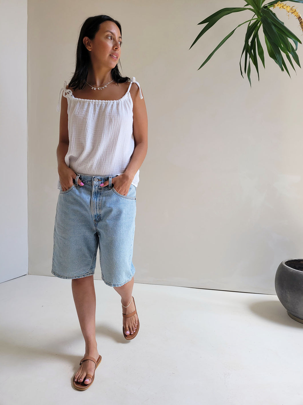 Anabel Woven Cotton Slip Top