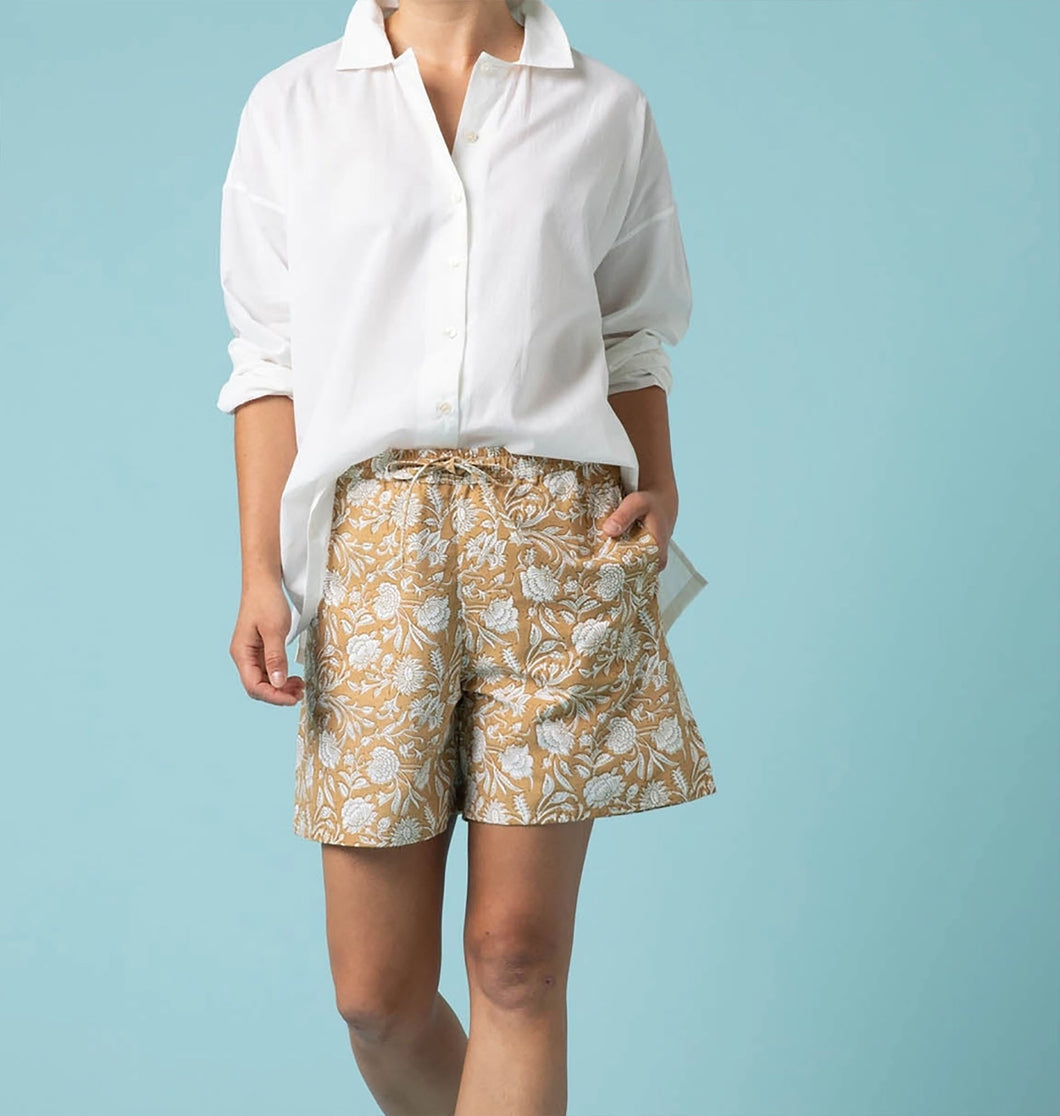 Floral Shore Shorts - Clay + Olive