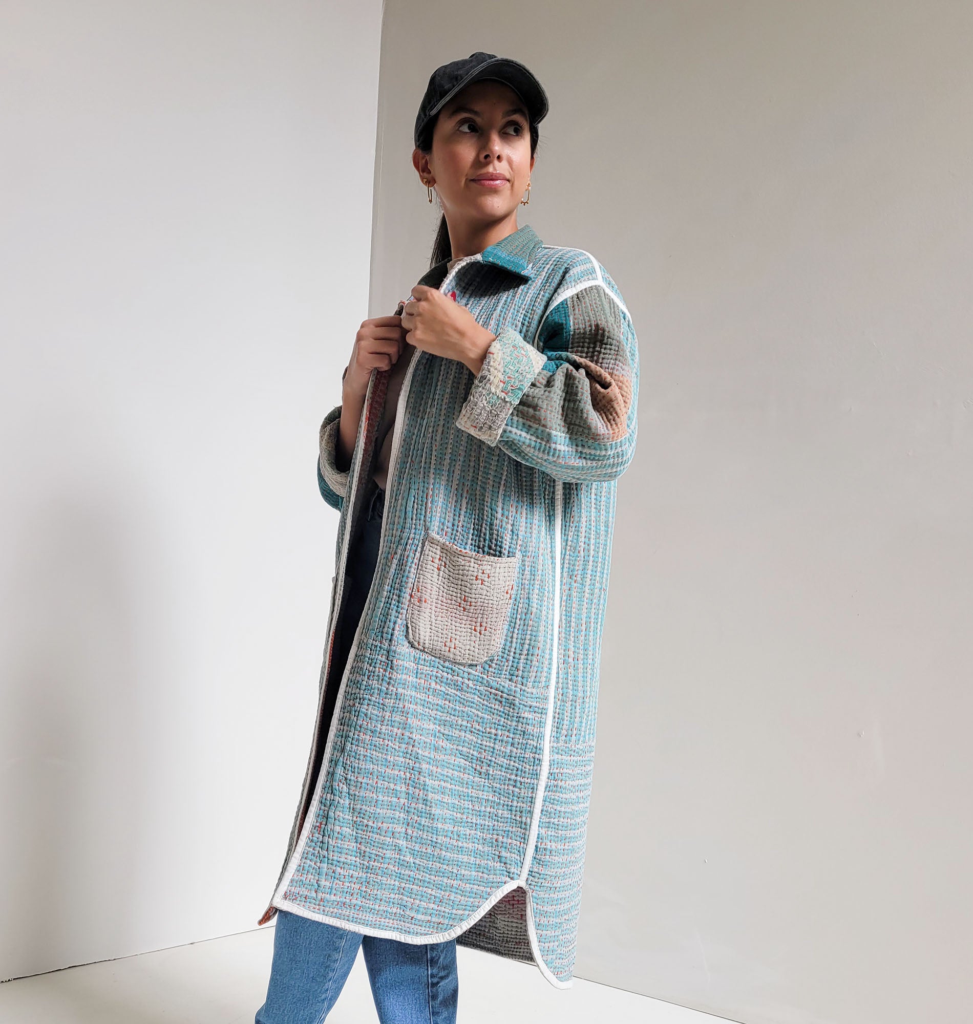Long Kantha Jacket - No. 046 – Minda Living