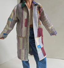 Load image into Gallery viewer, Long Kantha Quilt Jacket - No. 086

