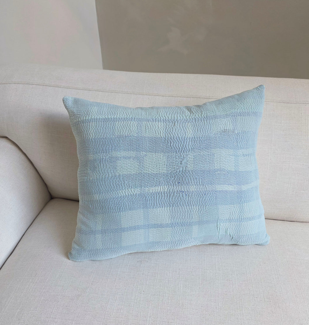 Kantha Pillow No. 004 - Cyan