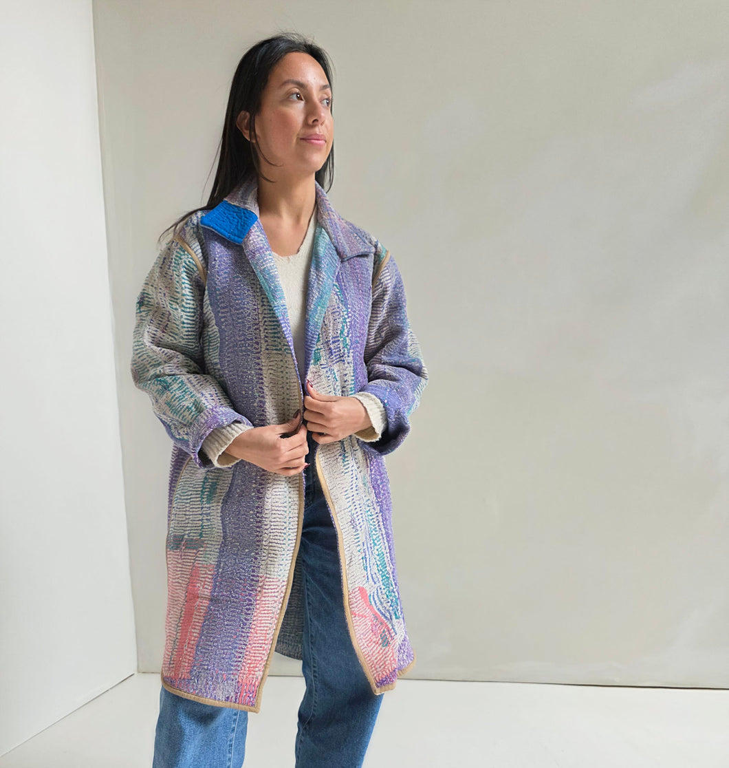 Long Kantha Quilt Jacket - No. 085
