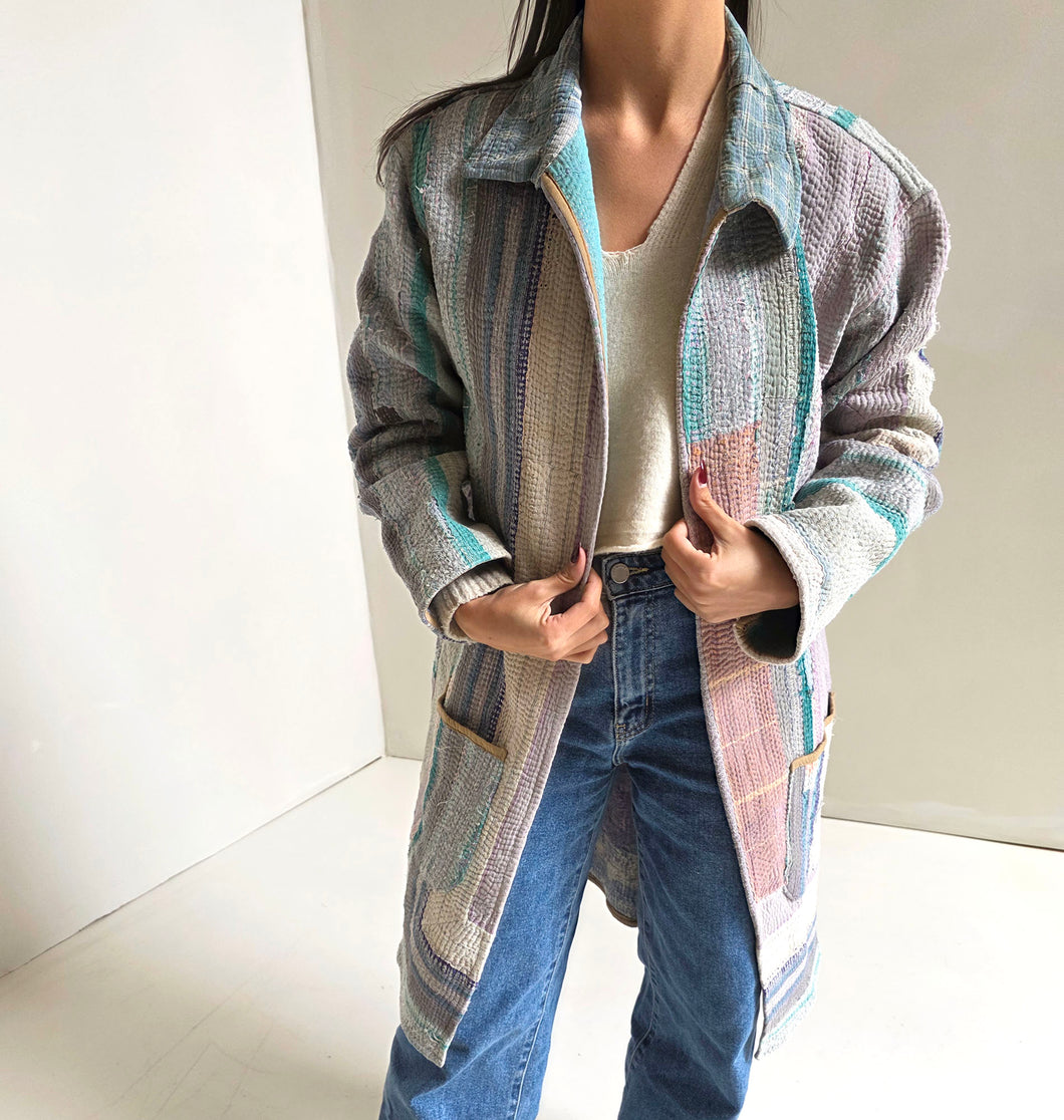 Long Kantha Quilt Jacket - No. 083