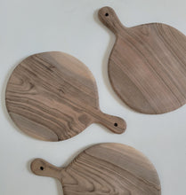Load image into Gallery viewer, Round Walnut Wood Cut + Serve Board

