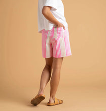 Load image into Gallery viewer, Striped Shore Shorts - Clay + Neon Pink

