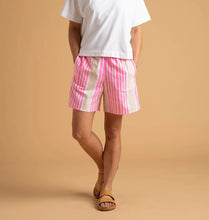 Load image into Gallery viewer, Striped Shore Shorts - Clay + Neon Pink
