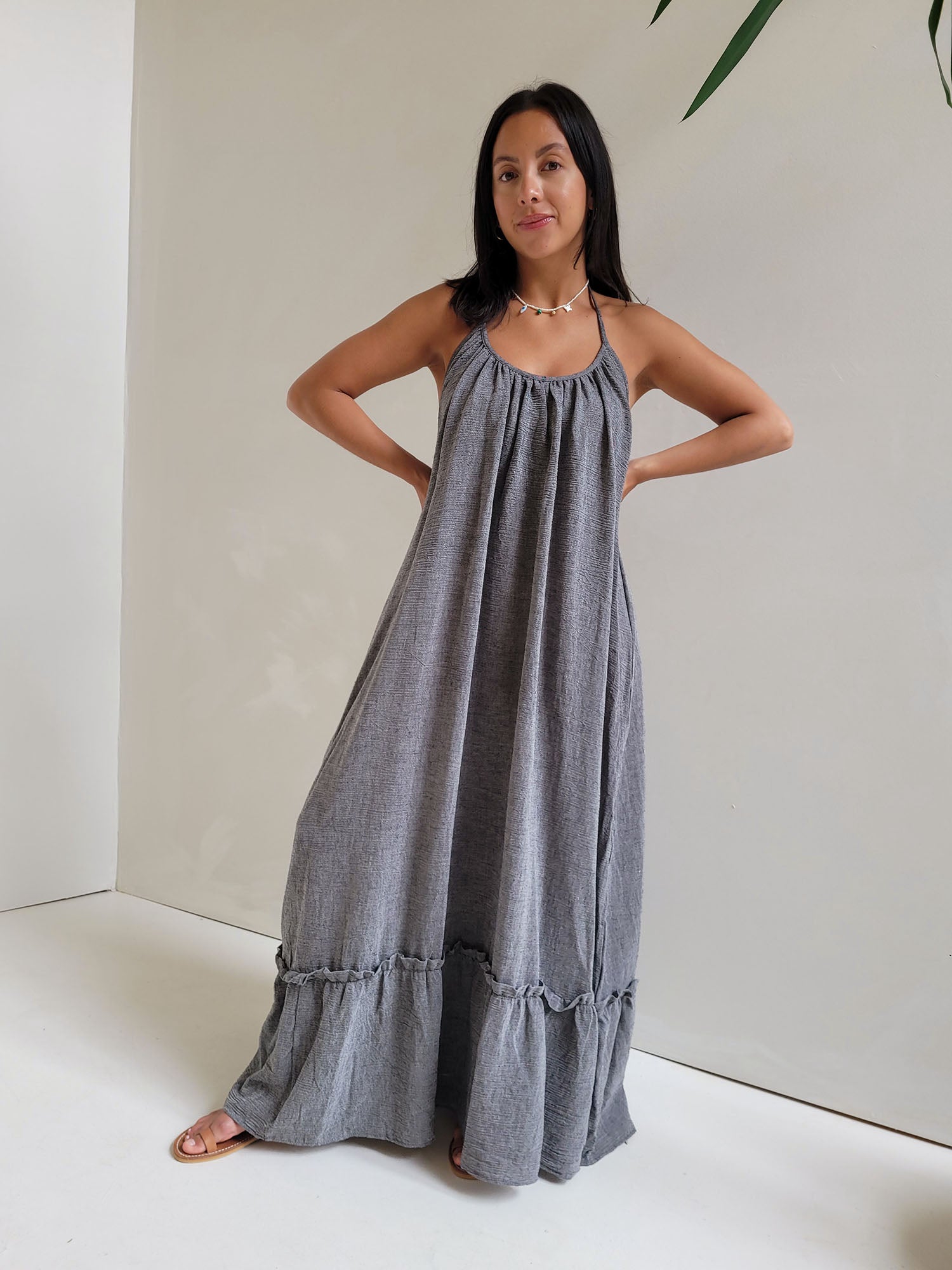 Organic Cotton Maxi Halter Dress – Minda Living