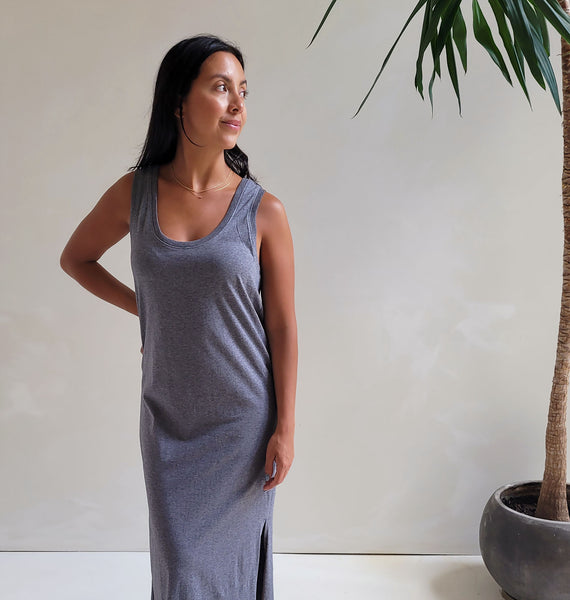 softspun a line tank dress Organic Cotton Midi a natural