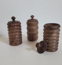 Load image into Gallery viewer, Carved Walnut Wood Jar
