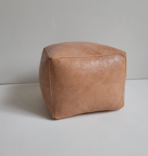 Load image into Gallery viewer, Braided Leather Cube Pouf
