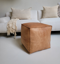 Load image into Gallery viewer, Cube Leather Ottoman Pouf
