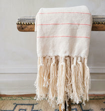 Load image into Gallery viewer, Papaya Stripe Loomed Cotton Blanket
