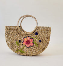 Load image into Gallery viewer, Floral Embroidered Palm Tote
