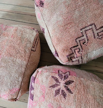 Load image into Gallery viewer, Vintage Wool Floor Cushion | Pinks
