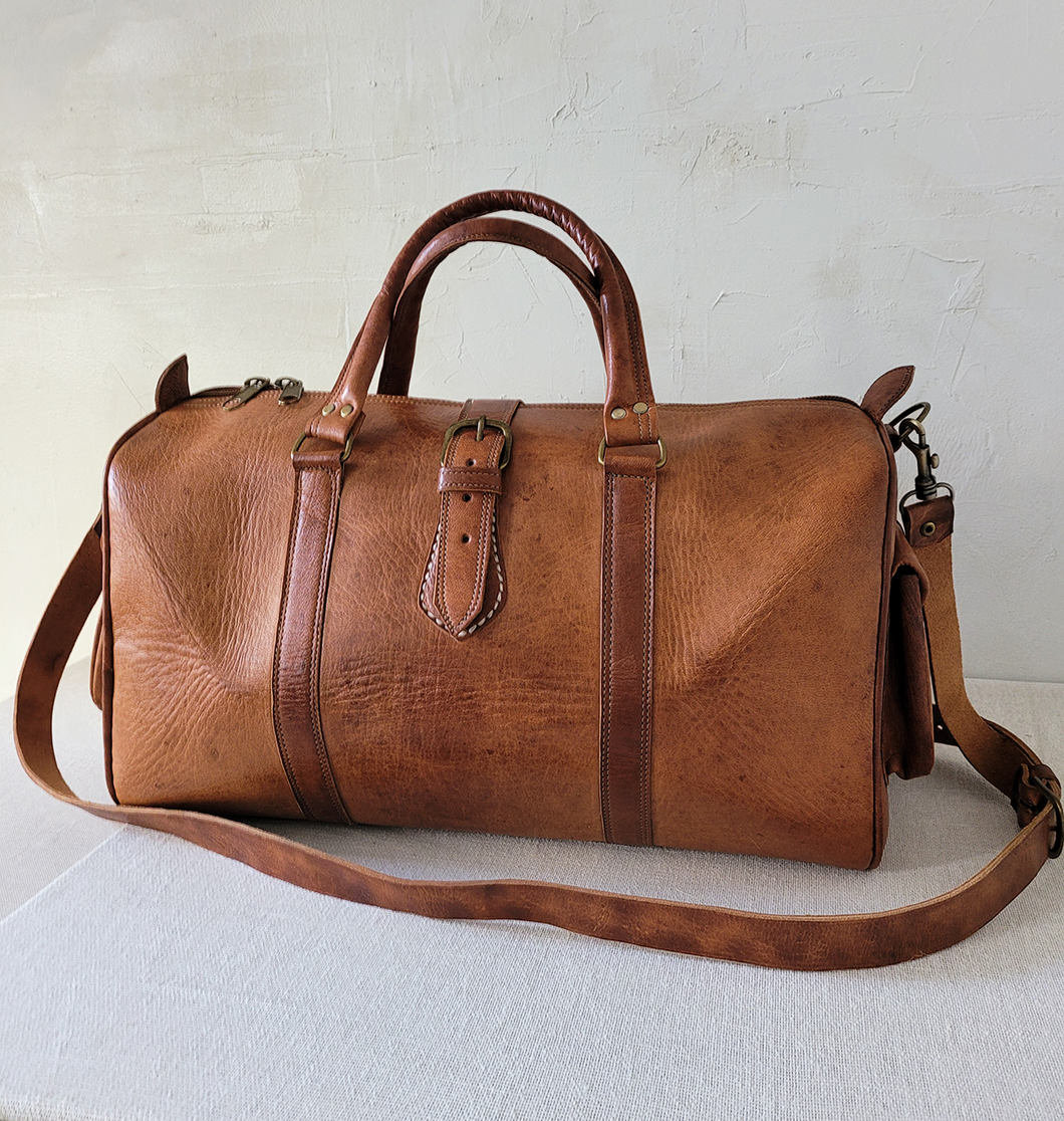 Leather Weekender Travel Bag