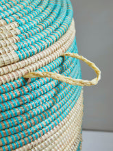 Load image into Gallery viewer, Large Teal Stripe Basket
