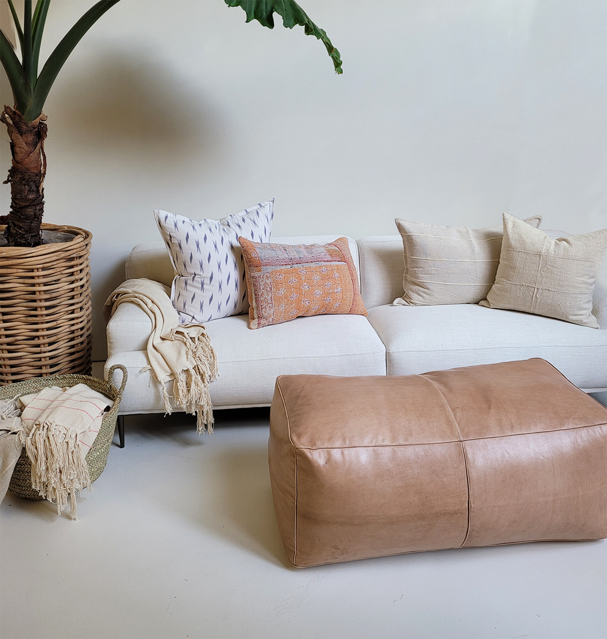 Long Leather Ottoman – Minda Living