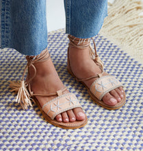 Load image into Gallery viewer, Serina Embroidered Tassel Sandal
