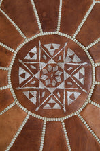 Load image into Gallery viewer, Stitched Hand-Knotted Moroccan Leather Pouf
