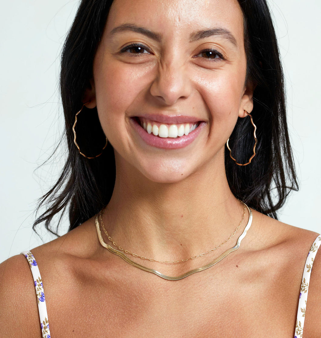 Wave Hoops with Studs